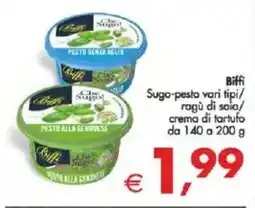 Deco Supermercati Biffi Sugo-pesto vari tipi/ ragù di soia/ crema di tartufo offerta
