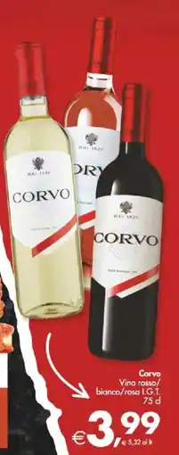 Deco Supermercati Corvo Vino rosso/ bianco/rosa I.G.T. offerta