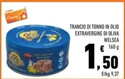 Conad Trancio di tonno in olio extravergine di oliva Welsea offerta