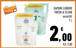 Conad SAPONE LIQUIDO FRESH & CLEAN assortiti offerta