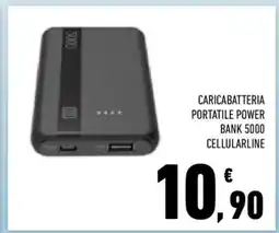 Conad CARICABATTERIA PORTATILE POWER BANK 5000 CELLULARLINE offerta