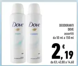 Conad DEODORANTI DOVE assortiti offerta