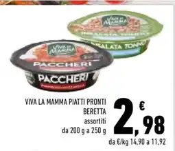 Conad VIVA LA MAMMA PIATTI PRONTI BERETTA offerta