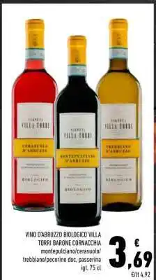 Conad VINO D’ABRUZZO BIOLOGICO VILLA TORRI BARONE CORNACCHIA offerta