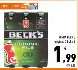 Conad BIRRA BECK’S original, 33 cl x 3 offerta