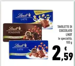 Conad TAVOLETTE DI CIOCCOLATO LINDT offerta