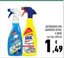 Conad DETERGENTE PER SUPERFICI VETRIL E SMAC offerta
