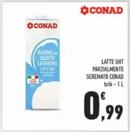 Conad LATTE UHT PARZIALMENTE SCREMATO CONAD offerta