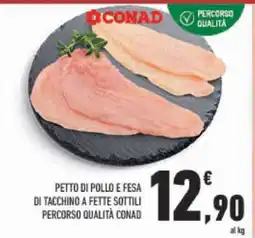Conad Petto di pollo e fesa di tacchino a fette sottili Percorso Qualità Conad offerta