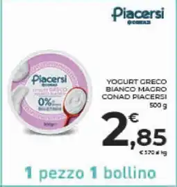 Conad YOGURT GRECO BIANCO MAGRO CONAD PIACERSI offerta