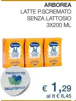 Coop ARBOREA LATTE P.SCREMATO SENZA LATTOSIO 3X200 ML offerta