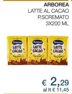 Coop ARBOREA LATTE AL CACAO P.SCREMATO 3X200 ML offerta