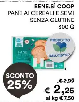 Coop BENE.SÌ COOP PANE AI CEREALI E SEMI SENZA GLUTINE offerta