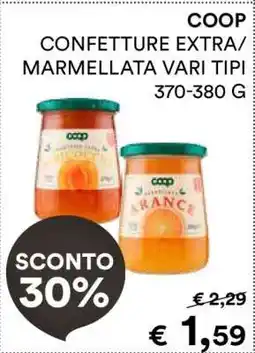 Coop COOP CONFETTURE EXTRA/MARMELLATA VARI TIPI offerta