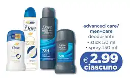 Acqua & Sapone Dove advanced care/men+care deodorante offerta
