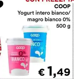 Coop COOP Yogurt intero bianco/magro bianco 0% offerta