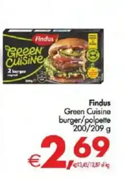 Deco Supermercati Findus Green Cuisine burger/polpette offerta