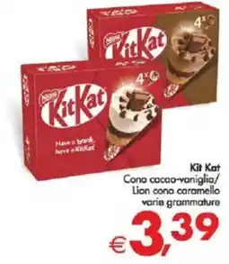 Deco Supermercati Kit Kat Cono cacao-vaniglia/ Lion cono caramello varie grammature offerta