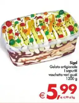 Deco Supermercati Sigel Gelato artigianale I sapuriti vaschetta vari gusti offerta