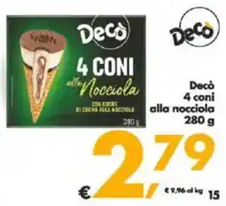 Deco Supermercati Decò 4 coni alla nocciola offerta