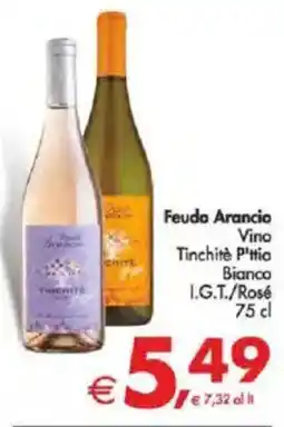 Deco Supermercati Feudo Arancio Vino Tinchite P'ttia Bianco I.G.T./Rosé offerta