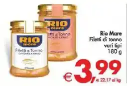 Deco Supermercati Rio Mare Filetti di tonno vari tipi offerta
