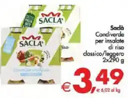 Deco Supermercati Sacla Condiverde per insalate di riso classico/leggero offerta