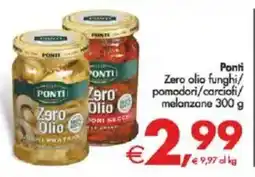 Deco Supermercati Ponti Zero olio funghi pomodori/carciofi/ melanzane offerta