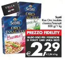 Deco Supermercati Scotti Riso Oro insalate classico/basmati offerta