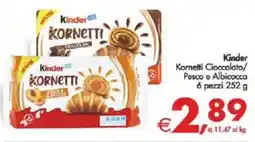 Deco Supermercati Kinder Kornetti Cioccolato/ Pesca e Albicocca offerta