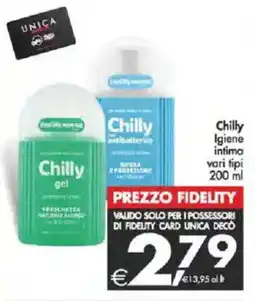 Deco Supermercati Chilly Igiene intima vari tipi offerta