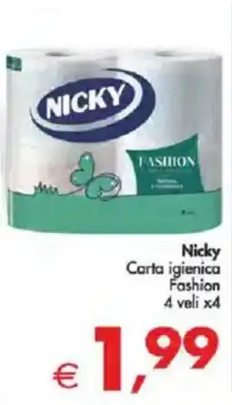 Deco Supermercati Nicky Carta igienica Fashion 4 veli x4 offerta