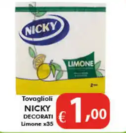 Bernava Tovaglioli NICKY DECORATI Limone x35 offerta
