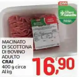 Crai Macinato di scottona di bovino adulto CRAI circa Alkg offerta