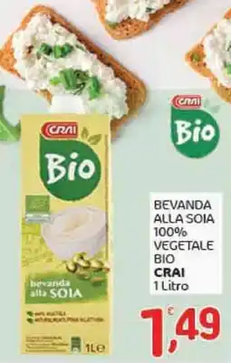 Crai Bevanda alla soia 100% vegetale bio CRAI offerta