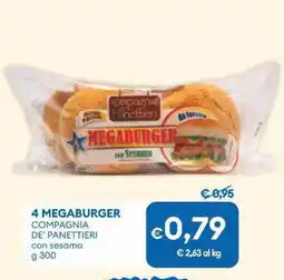 MD Discount 4 megaburger compagnia de' panettieri con sesamo offerta