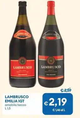 MD Discount Lambrusco emilia igt amabile/secco offerta