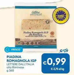 MD Discount Piadina romagnola igp LETTERE DALL'ITALIA offerta