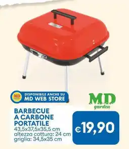 MD Discount Barbecue a carbone portatile MD offerta