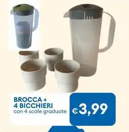 MD Discount Brocca + 4 bicchieri offerta