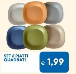 MD Discount Set 6 piatti quadrati offerta