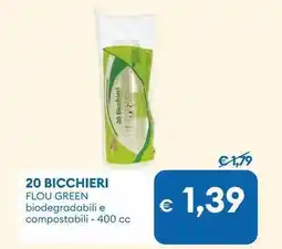 MD Discount 20 bicchieri FLOU GREEN offerta