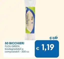 MD Discount 50 bicchieri FLOU GREEN offerta