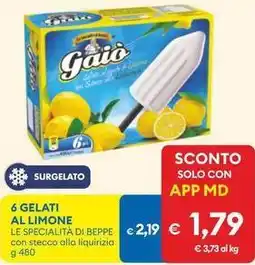 MD Discount 6 gelati al limone LE SPECIALITÀ DI BEPPE offerta