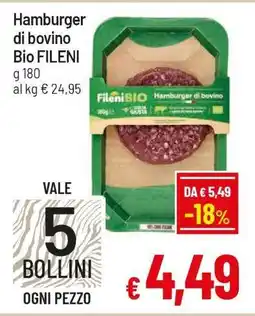 Famila Hamburger di bovino Bio FILENI offerta