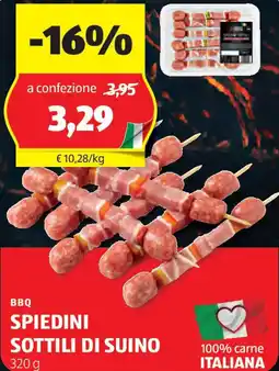ALDI Bbq spiedini sottili di suino offerta