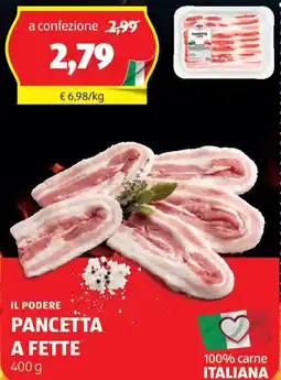 ALDI Il podere pancetta a fette offerta