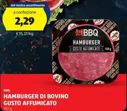 ALDI Bbq hamburger di bovino gusto affumicato offerta