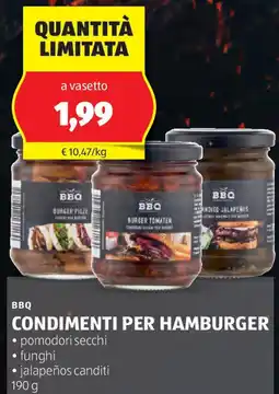 ALDI Bbq condimenti per hamburger offerta
