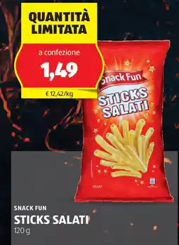 ALDI Snack fun sticks salati offerta